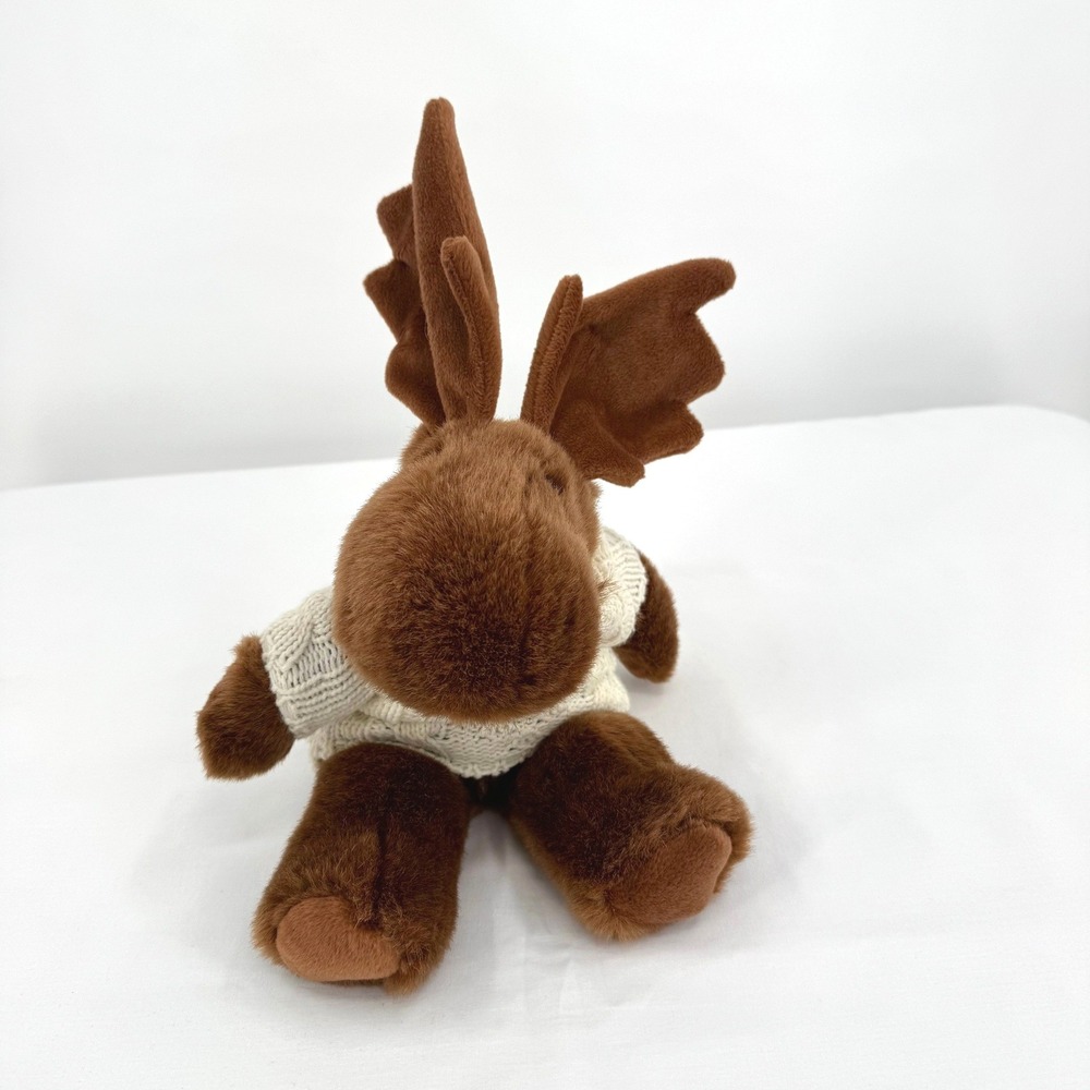 Melvin Moose Papel Gift‎ Plush Stuffed Animal Brown Cream Cable Knit Sweater
